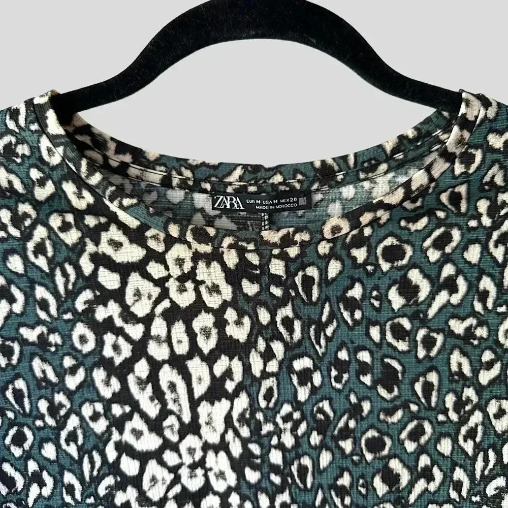 ZARA | NWOT | ANIMAL PRINT LONG SLEEVED DRESS | SIZE: MEDIUM